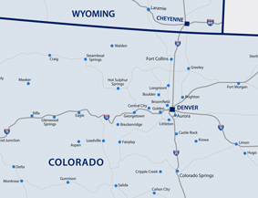 Colorado Wyoming Map Small